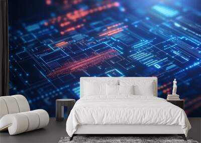 Digital Data Background for Technology Concept Wall mural