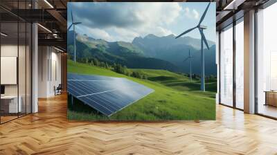 Wind power generation equipment and Solar panel  Wall mural