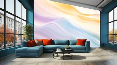 A soft, swirling pattern of pastel colors creating an abstract landscape, with ample copy space for text overlay Wall mural