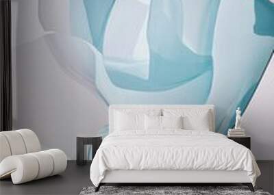 An abstract representation of futuristic architecture with flowing forms and a serene color palette, against a soft backdrop Wall mural