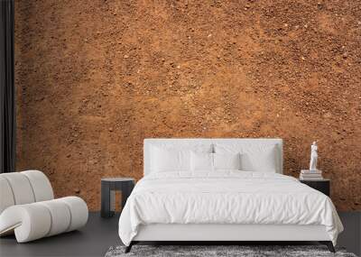 Dirt, terrain or gravel stone road surface pattern in outdoor environmental. Background and textured photo. Wall mural