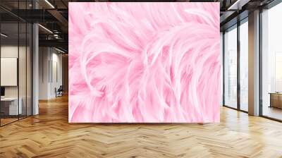 Beautiful soft pink bird feathers pattern texture background. Wall mural