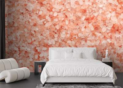 Close up top view of himalayan pink salt texture background with high resolution. Wall mural