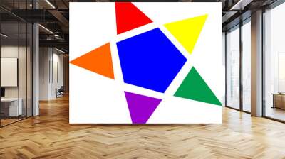 Rainbow star shape Wall mural