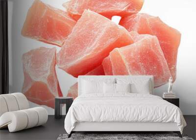 A pile of pink meat cubes Wall mural