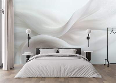 A white fabric with a wave pattern Wall mural