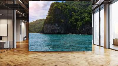 Landscape of Morakot Cave, Andaman Sea, Trang.Top Tourist Attractions in Thailand,Beautiful destinations in Asia, summer holidays, outdoor vacations Wall mural