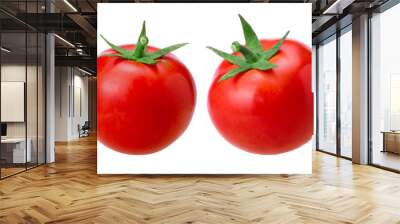 fresh red tomatoes isolated, macro tomato studio photo, transparent PNG, PNG format, juicy, cut out Wall mural