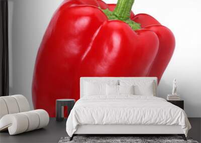 red sweet bell pepper isolated, transparent PNG, PNG format, closeup, single. Wall mural