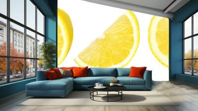 ripe lemon slices isolated, Fresh and Juicy Lemon, transparent png, png format, collection, cut out Wall mural