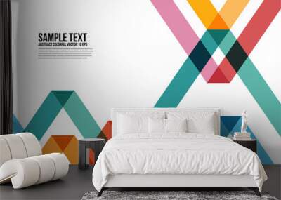 Abstract Colorful Triangle Pattern.  Background Wall mural