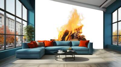 bonfire , isolated on transparent background cutout , generative ai Wall mural