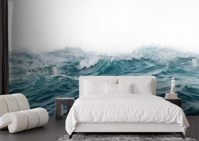 ocean water surface waves , isolated on transparent background cutout , generative ai Wall mural