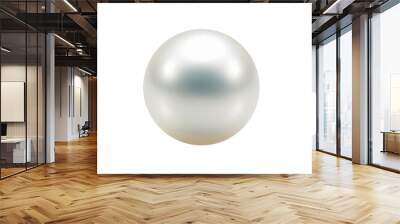 white pearl isolated on transparent background cutout , generative ai Wall mural