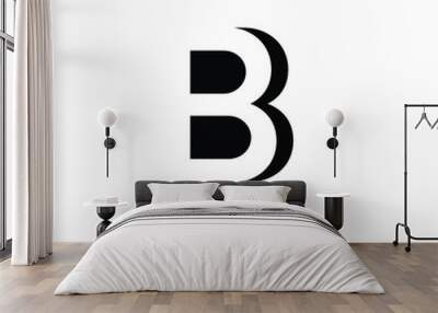 b, bb abstract letter for company logo or business vector illustration.  black color on white background Wall mural