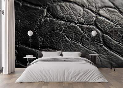 Captivating Leather Texture in Monochrome Elegance Wall mural