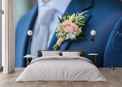 Elegant Boutonniere: A Symbol of Love and Commitment Wall mural