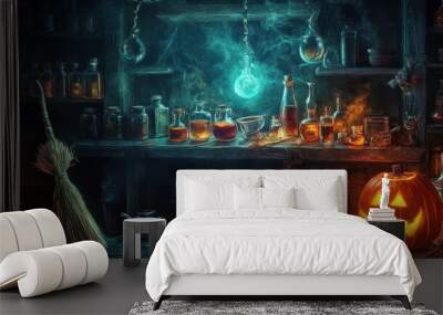 Enchanting Potion Brewing in the Witch's Lair Wall mural