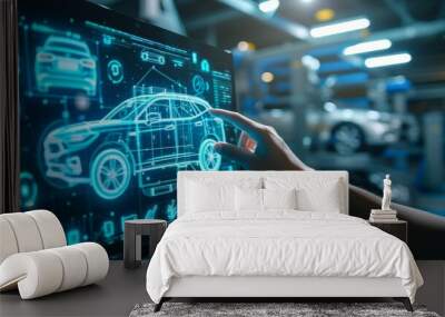 EV electric vehicle technology industry concept design Wall mural