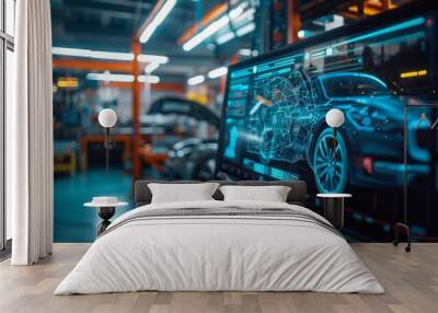 EV electric vehicle technology industry concept design Wall mural