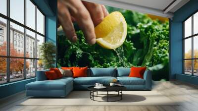 Fresh Kale and Lemon Refreshment Wall mural