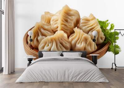 momos food isolated on transparent background, png, cut out. Wall mural