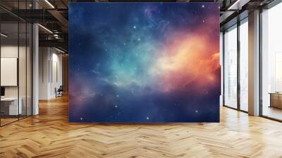 nebula space blue and orange  Wall mural