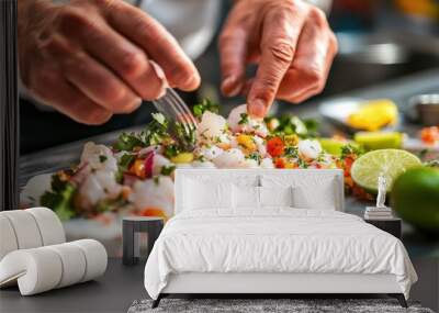 Preparing a Delicious and Healthy Meal in the Kitchen Wall mural