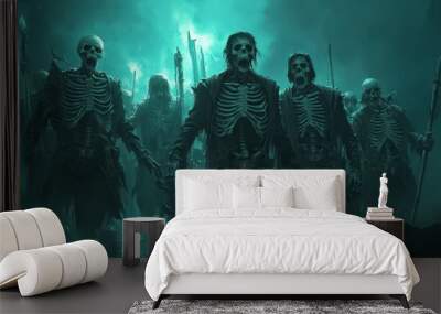 Skeletal Army Marches into the Underworld Wall mural