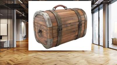 Vintage Wooden Chest with Metal Accents Wall mural