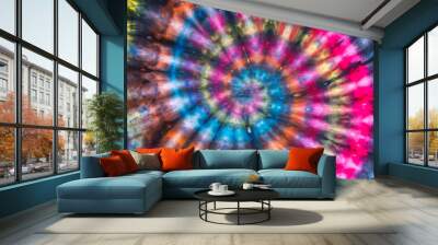 Colorful Abstract Psychedelic Tie Dye Swirl Design  Wall mural