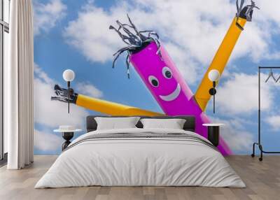 Inflatable Dancing, Flailing Arms Tube Guy, Blue Sky and Clouds Wall mural