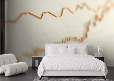 a?'imagine: Minimalistic line graph on a neutral background, depicting steady market growth with an upward trend. Wall mural