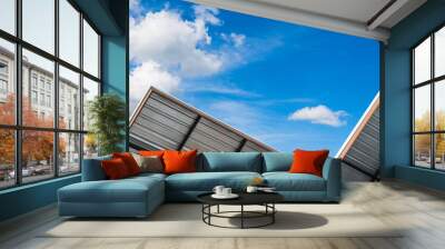 Aluminum roof against sky with clouds Wall mural