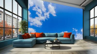 blue sky and white cloud fluffy Wall mural