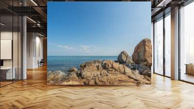 rocks on the beach, Stones sea landscape Wall mural