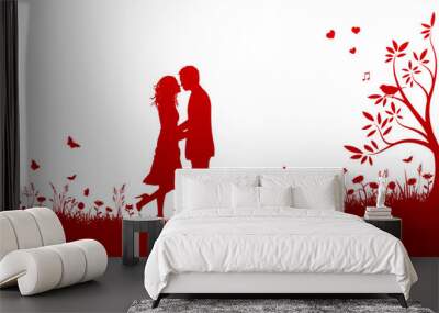 valentinstag vektor karte Wall mural