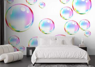 Vector of colored soap bubbles Wall mural