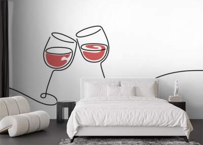 two wine glass vector illustration Wall mural