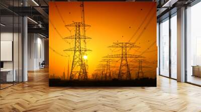 High voltage power lines Wall mural