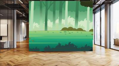 Cute and nice design of Swamp and interior objects vector design Wall mural