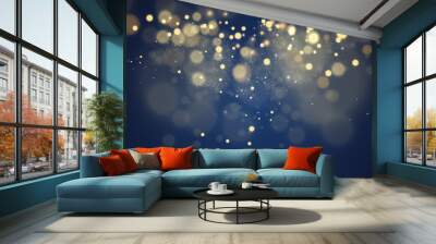 Beautiful sparks shine with special light. Vector sparkles on a transparent background. Christmas abstract pattern. A beautiful illustration for the postcard. The background for the image. Luminaries. Wall mural