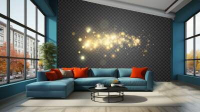 Brilliant gold dust vector shine. Glittering shiny ornaments for background. Vector illustration. Wall mural