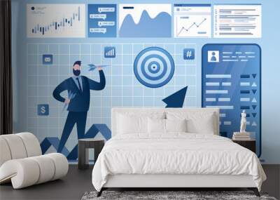 Online stock market investment. Analysis of financial data, currency trading. Forex market. Wall mural