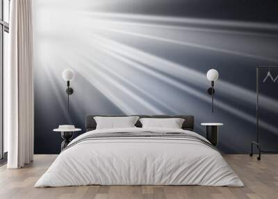 	
Special lens flash, light effect. The flash flashes rays and searchlight. illust.White glowing light. Beautiful star Light from the rays. The sun is backlit. Bright beautiful star. Sunlight. Glare.	 Wall mural