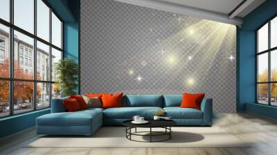 special lens flash, light effect. the flash flashes rays and searchlight. illust.white glowing light Wall mural