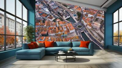 drone shot aerial view from above look Aveiro Portugal cloudy day city center rooftops orange red Monumento ao Marnoto e à Salineira
christmas tree Wall mural