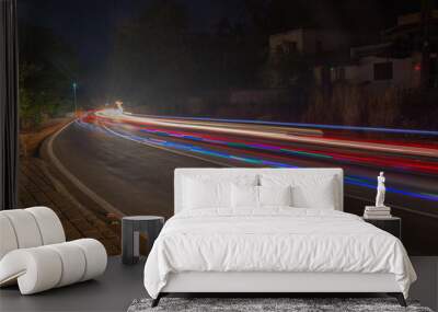 Light trails Wall mural