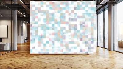 Optical low poly pixel grid dye blur texture background. Seamless washed out geometric ombre effect. 80s style retro square shape pattern. High resolution funky beach wear fashion textile tile. Wall mural