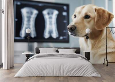 Fluoroscopy image capturing realtime motion of a dog s joints, assessing for degenerative disease, dynamic and focused environment, veterinary disease imaging Wall mural